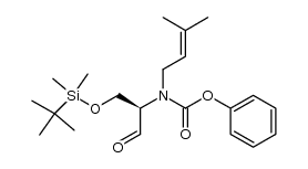 (R)-phenyl (1-((tert-butyldimethylsilyl)oxy)-3-oxopropan-2-yl)(3-methylbut-2-en-1-yl)carbamate Structure