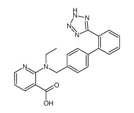 2-{N-Ethyl-N-[(2'-[1H-tetrazol-5-yl]biphenyl-4-yl)methyl]amino}pyridine-3-carboxylic acid结构式