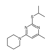 4-methyl-6-piperidin-1-yl-2-propan-2-ylsulfanylpyrimidine Structure