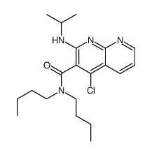 N,N-dibutyl-4-chloro-2-(propan-2-ylamino)-1,8-naphthyridine-3-carboxamide结构式