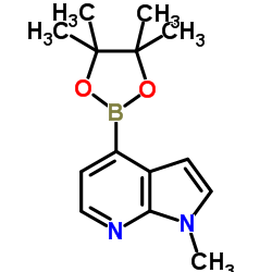 1-甲基-4-(四甲基-1,3,2-二氧杂硼硼烷-2-基)-1H-吡咯并[2,3-b]吡啶结构式