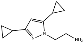 2-(3,5-Dicyclopropyl-1H-pyrazol-1-yl)ethan-1-amine Structure