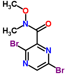 3,6-Dibromo-N-methoxy-N-methyl-2-pyrazinecarboxamide Structure