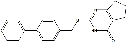 2-(([1,1'-biphenyl]-4-ylmethyl)thio)-3,5,6,7-tetrahydro-4H-cyclopenta[d]pyrimidin-4-one结构式