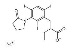 α-Ethyl-3-(2-oxo-1-pyrrolidinyl)-2,4,6-triiodohydrocinnamic acid sodium salt结构式