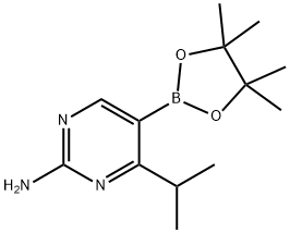 2-Amino-4-(iso-propyl)pyrimidine-5-boronic acid pinacol ester structure