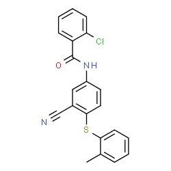 2-CHLORO-N-(3-CYANO-4-[(2-METHYLPHENYL)SULFANYL]PHENYL)BENZENECARBOXAMIDE Structure