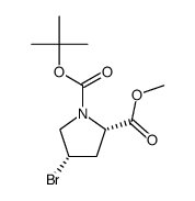 (2S,4S)-1-tert-butyl 2-Methyl 4-bromopyrrolidine-1,2-dicarboxylate结构式