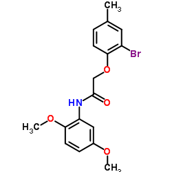 2-(2-Bromo-4-methylphenoxy)-N-(2,5-dimethoxyphenyl)acetamide结构式