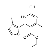 5-Pyrimidinecarboxylicacid,1,2,3,4-tetrahydro-6-methyl-4-(3-methyl-2-thienyl)-2-oxo-,ethylester(9CI)结构式