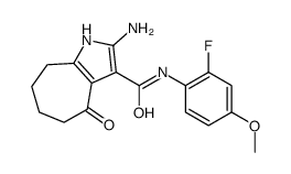 2-amino-N-(2-fluoro-4-methoxyphenyl)-4-oxo-5,6,7,8-tetrahydro-1H-cyclohepta[b]pyrrole-3-carboxamide Structure