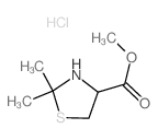 4-Thiazolidinecarboxylicacid, 2,2-dimethyl-, methyl ester, hydrochloride (1:1)结构式
