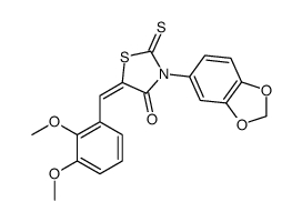 3-(1,3-benzodioxol-5-yl)-5-[(2,3-dimethoxyphenyl)methylidene]-2-sulfanylidene-1,3-thiazolidin-4-one结构式