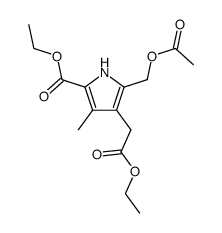 ethyl 5-acetoxymethyl-4-ethoxycarbonylmethyl-3-methylpyrrole-2-carboxylate结构式