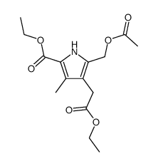 ethyl 5-acetoxymethyl-4-ethoxycarbonylmethyl-3-methylpyrrole-2-carboxylate Structure