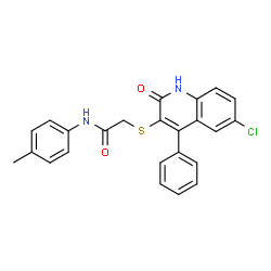 2-[(6-chloro-2-oxo-4-phenyl-1,2-dihydroquinolin-3-yl)sulfanyl]-N-(4-methylphenyl)acetamide结构式