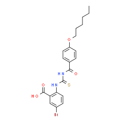 5-BROMO-2-[[[[4-(HEXYLOXY)BENZOYL]AMINO]THIOXOMETHYL]AMINO]-BENZOIC ACID structure