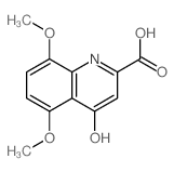 5,8-dimethoxy-4-oxo-1H-quinoline-2-carboxylic acid结构式
