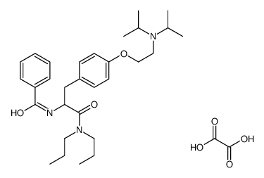 N-[3-[4-[2-[di(propan-2-yl)amino]ethoxy]phenyl]-1-(dipropylamino)-1-oxopropan-2-yl]benzamide,oxalic acid结构式