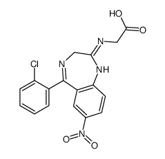 2-[[5-(2-chlorophenyl)-7-nitro-3H-1,4-benzodiazepin-2-yl]amino]acetic acid Structure