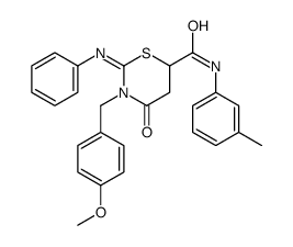 3-[(4-methoxyphenyl)methyl]-N-(3-methylphenyl)-4-oxo-2-phenylimino-1,3-thiazinane-6-carboxamide Structure