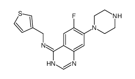6-fluoro-7-piperazin-1-yl-N-(thiophen-3-ylmethyl)quinazolin-4-amine Structure