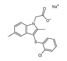 3-[(2-chlorophenyl)thio]-2,5-dimethyl-1H-indole-1-acetic acid sodium salt结构式