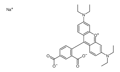 hydrogen 9-(2,4-dicarboxylatophenyl)-3,6-bis(diethylamino)xanthylium, sodium salt picture