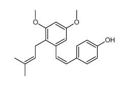 4-[2-[3,5-dimethoxy-2-(3-methylbut-2-enyl)phenyl]ethenyl]phenol Structure