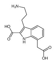 3-(3-aminopropyl)-7-(carboxymethyl)-1H-indole-2-carboxylic acid结构式