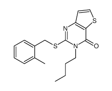 3-butyl-2-[(2-methylphenyl)methylsulfanyl]thieno[3,2-d]pyrimidin-4-one结构式
