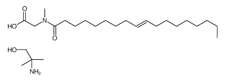 (Z)-N-methyl-N-(1-oxo-9-octadecenyl)glycine, compound with 2-amino-2-methylpropan-1-ol (1:1)结构式