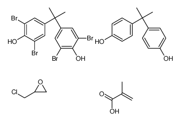 2-甲基-2-丙酸、氯甲基环氧乙烷、4,4’-(1-甲基亚乙基)双[2,6-二溴酚]和4,4’-(1-甲基亚乙基)双[酚]的聚合物结构式