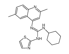 N-cyclohexyl-N'-(2,6-dimethyl-quinolin-4-yl)-N''-thiazol-2-yl-guanidine Structure