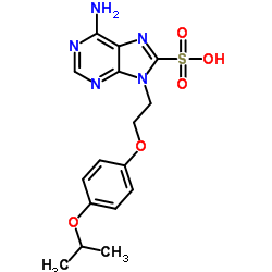 6-Amino-9-[2-(4-isopropoxyphenoxy)ethyl]-9H-purine-8-sulfonic acid结构式