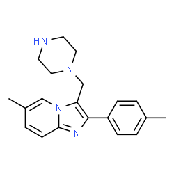 6-METHYL-3-PIPERAZIN-1-YL-METHYL-2-P-TOLYL-IMIDAZO[1,2-A]PYRIDINE结构式