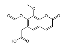 7-Acetoxy-6-(carboxymethyl)-8-methoxycoumarin Structure