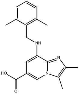 8-[(2,6-dimethylbenzyl)amino]-2,3-dimethylimidazo[1,2-a]pyridine-6-carboxylic acid结构式