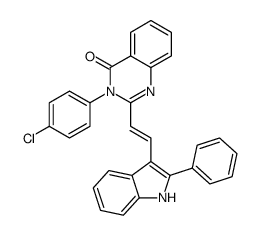 3-(4-chlorophenyl)-2-[(E)-2-(2-phenyl-1H-indol-3-yl)ethenyl]quinazolin-4-one结构式