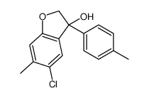 5-chloro-6-methyl-3-(4-methylphenyl)-2H-1-benzofuran-3-ol结构式