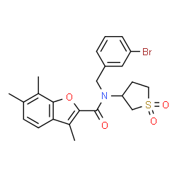 N-(3-bromobenzyl)-N-(1,1-dioxidotetrahydro-3-thienyl)-3,6,7-trimethyl-1-benzofuran-2-carboxamide结构式