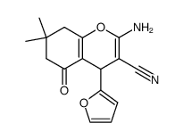 2-amino-4-(furan-2-yl)-7,7-dimethyl-5-oxo-5,6,7,8-tetrahydro-4H-chromene-3-carbonitrile Structure