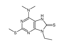 9-ethyl-6-dimethylamino-2-methylsulfanyl-7,9-dihydro-purine-8-thione Structure