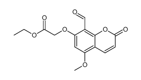 (8-formyl-5-methoxy-2-oxo-2H-chromen-7-yloxy)-acetic acid ethyl ester Structure