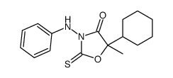 3-anilino-5-cyclohexyl-5-methyl-2-sulfanylidene-1,3-oxazolidin-4-one Structure