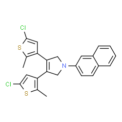 3,4-BIS-(5-CHLORO-2-METHYL-THIOPHEN-3-YL)-1-NAPHTHALEN-2-YL-2,5-DIHYDRO-1H-PYRROLE结构式