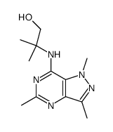 2-Methyl-2-(1,3,5-trimethyl-1H-pyrazolo[4,3-d]pyrimidin-7-ylamino)-propan-1-ol结构式
