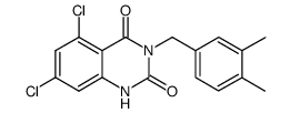 5,7-dichloro-3-(3,4-dimethyl-benzyl)-1H-quinazoline-2,4-dione结构式