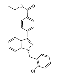 N-1-(2-chlorobenzyl)-3-(4-ethoxycarbonylphenyl)indazole Structure