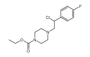 1-[2-Chloro-2-(4-fluorophenyl)ethyl]-4-ethoxycarbonylpiperazine结构式